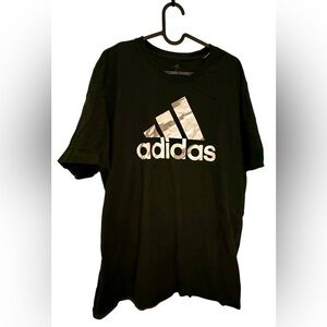 Adidas Black Tee with Metallic Logo